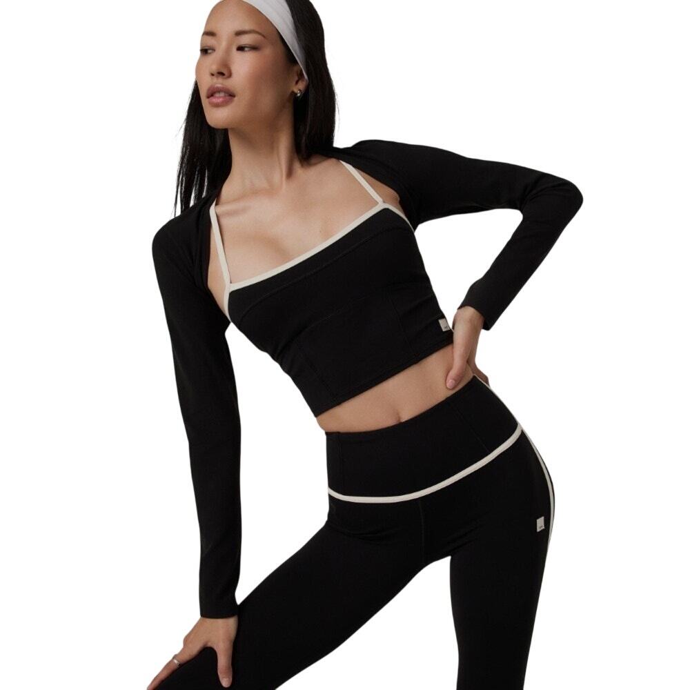 NWOT Vuori All The Feels Shrug Cropped Cardigan Black Ballerinacore SZ XL